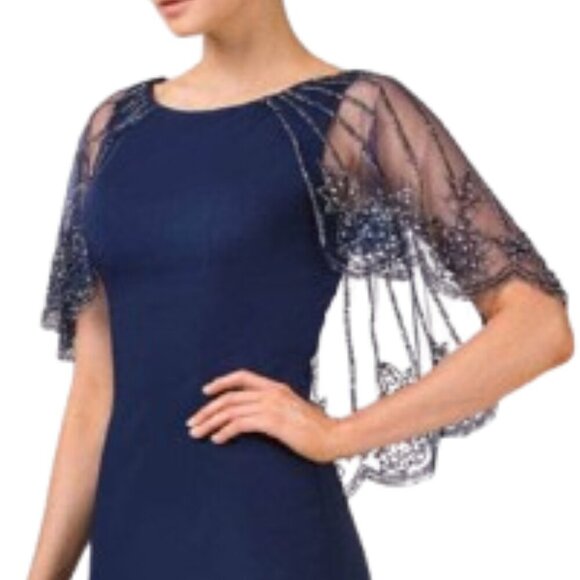 NWT Eureka Fashion 7003 Satin Mother of the Bride Dress Blue size 4XL - Picture 2 of 6